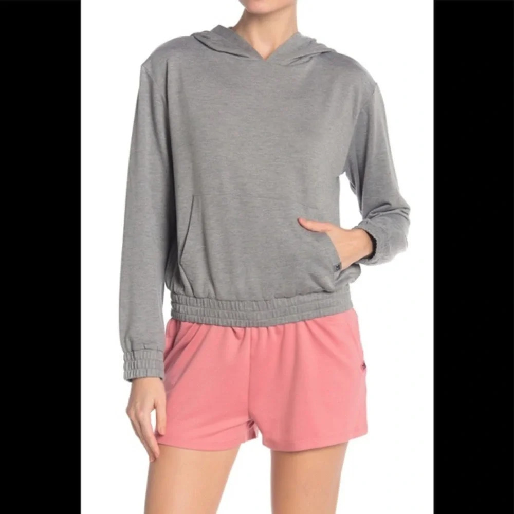 Joe's Jeans Kangaroo Pocket Smocked Hoodie, Grey, NWT